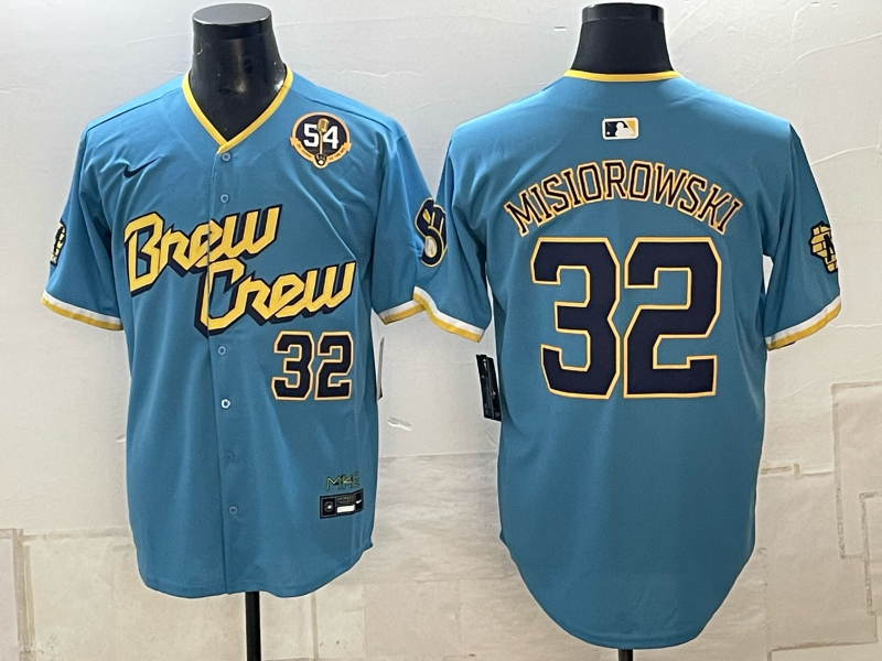 Men Milwaukee Brewers #32 Misiorowski blue Nike 2026 World Series MLB jersey 102304->milwaukee brewers->MLB Jersey